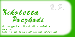 nikoletta poczkodi business card